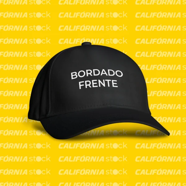 BONÉ PRETO BRIM BORDADO