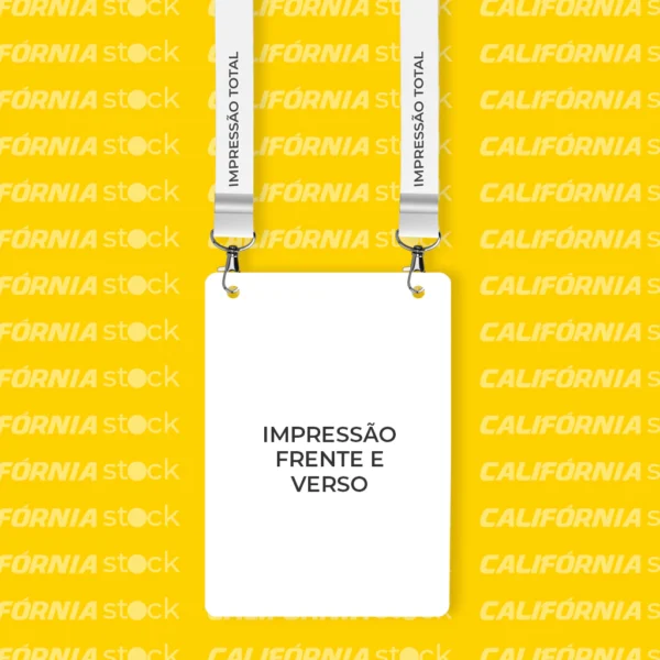Credencial PVC 4x4 + cordão 2 mosquetões