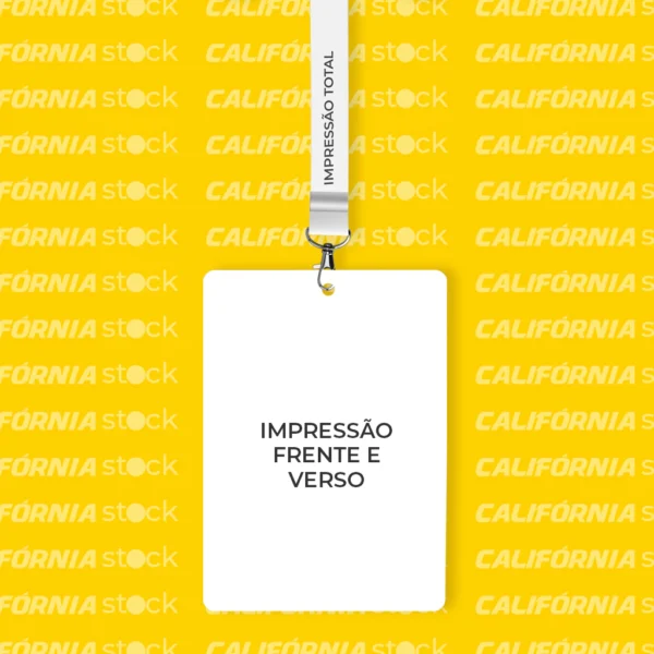Credencial PVC 4x4 + cordão e 1 mosquetão